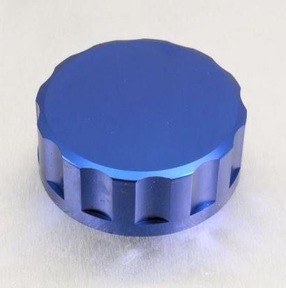 Aluminium Reservoir Cap Round Threaded - Blue, 42mm O.D.