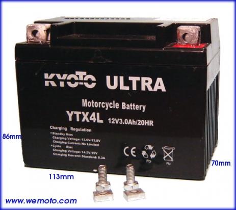 Honda NB 50 MF/MG/TH Vision 86-88 Battery Kyoto Gel - Maintenance Free