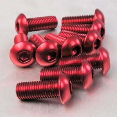 Pro-Bolt Aluminium Domed Head Bolt - M5x0.8mm - Red - Sold Individulally