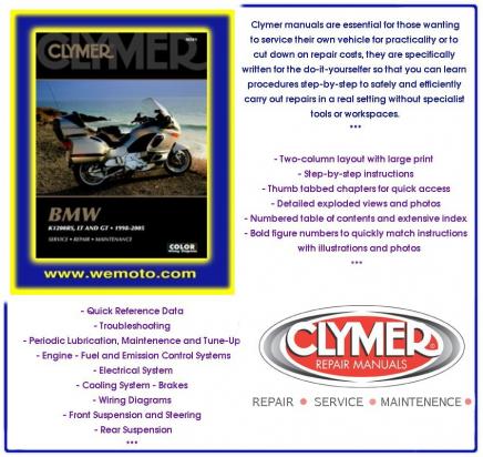 Clymer Manual - BMW K1200RS  LT & GT 1998-2008