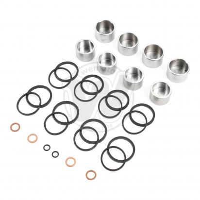 BMW R 1100 S  (ABS/5.5inch rear rim) 04 Brake Piston and Seal Kit Stainless Steel Front (Twin) - by TRK