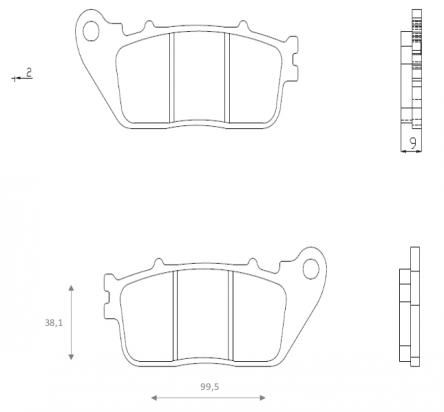 Honda VFR 800 X Crossrunner 11 Задні колодки Brenta Sintered (металізовані) — тип HH