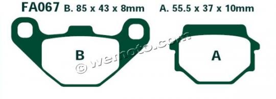 Quadzilla 450 RS (450cc) 07 Передні колодки EBC Sintered (металізовані) — тип GG