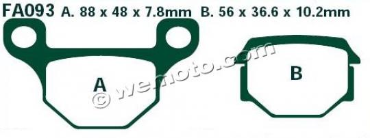 Derbi Mulhacen 125 (Single pin fixing) 07 Brake Pads Rear EBC Standard (GG Type)