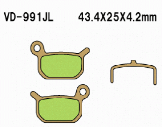 LEM R2/R3 (Hydraulic System) 50cc 03-05 Pads Front Vesrah Sintered (HH Type)