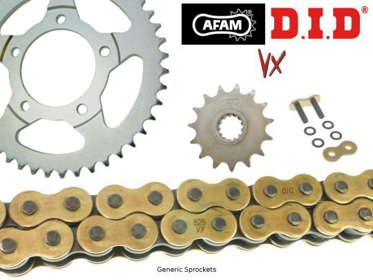 BMW F 650 GS Twin (K72) 07 DID VX Heavy Duty X-Ring Gold and Black Chain and Afam Sprocket Kit