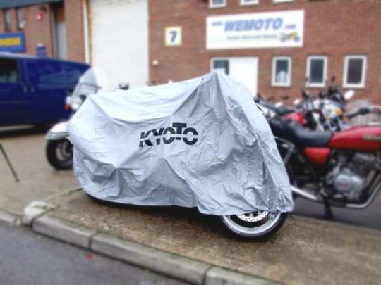 Kyoto Motorcycle Cover Medium Grey with Black Logo