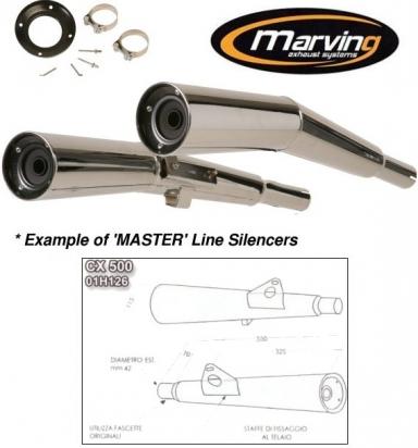 Honda CX 500 A 79-80 Marving MASTER Silencers - Chrome