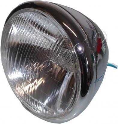 Headlight Bates style Round Chrome Bottom Mount Bates 7 inch