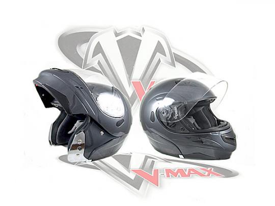 Helmet Full Face Flip Front Design - Gun Metal Grey - Extra Extra Large 63-64mm