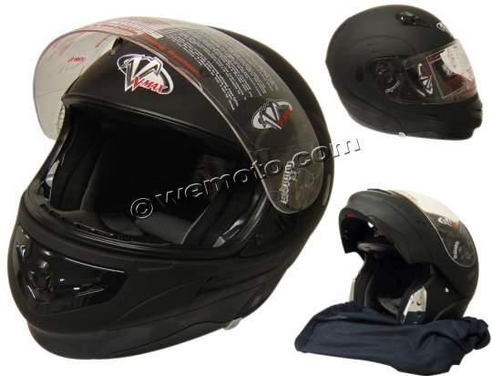 Helmet Full Face Flip Front Design - Matt Black - Medium 57-58mm