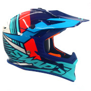 Swaps S818 Motocross Helmet - Matt White, Orange and Blue