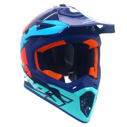 Swaps S818 Motocross Helmet - Medium 57cm to 58cm - Gloss Blue Red And White