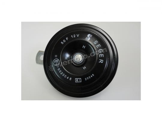 Horn 12V Black  90mm Diameter - Twin Terminal