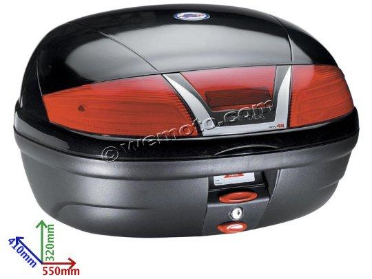 Top Box - Kappa Top Case - Black 46 Litre Capacity - Includes Base Plate