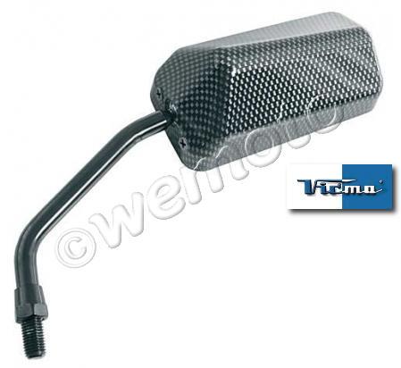 Mirror Black Rectangle Carbon Fibre Look 10mm left or right