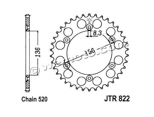 Husqvarna CR 125 10 Задня зірка JT — мінус 1 зуб