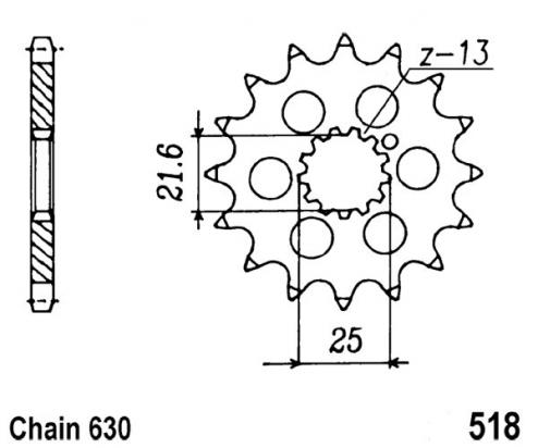 Kawasaki Z 650 F3 81-83 Sprocket Front Plus 1 Tooth