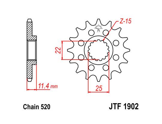 KTM 690 SM (2 Pin Pad Fixing/Spoke Wheel) 08 Передня зірка JT — плюс 1 зуб