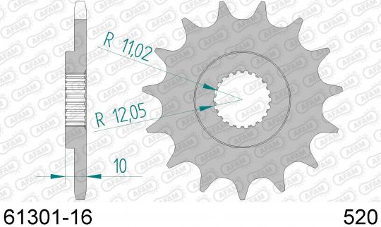 BMW G 650 Xchallenge 08 Sprocket Front Plus 1 Tooth - Afam (Check Chain Length)