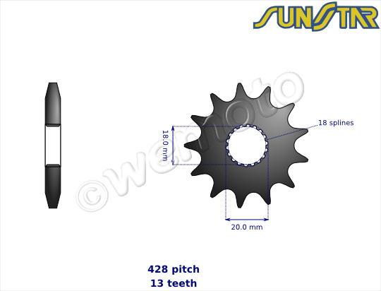 Suzuki RM 125 N 79 Передня зірка SunStar — мінус 1 зуб