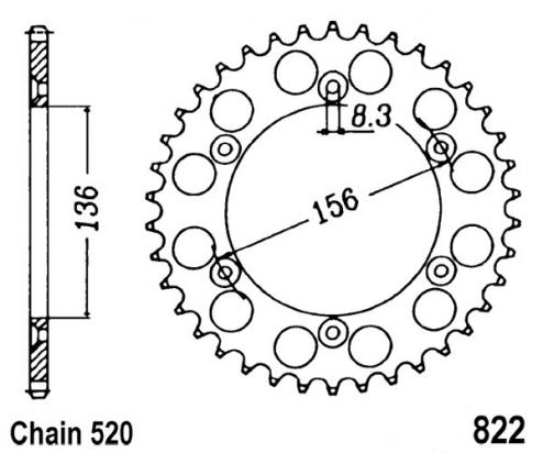 Sprocket Rear - Alloy - Plus 2 teeth (Check Chain Length)