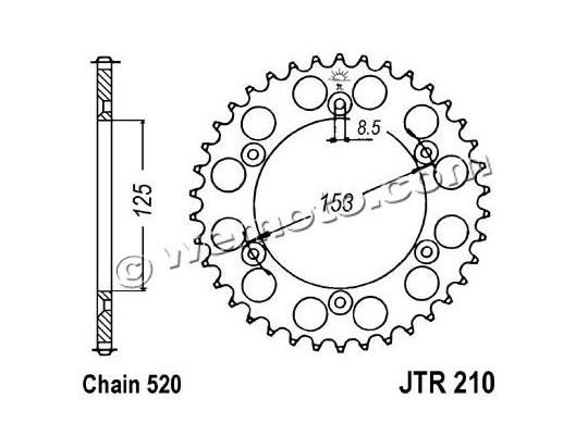Honda CR 480 RC 82 Sprocket Rear - Alloy - Less 2 Teeth