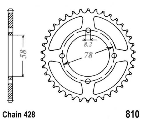 Suzuki EN 125-2A 05-08 Sprocket Rear - Steel - Less 3 Teeth