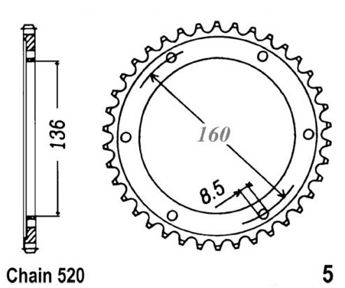 BMW F 650/650 ST (ABS) 94 Sprocket Rear Less 1 Tooth - JT (Check Chain Length)