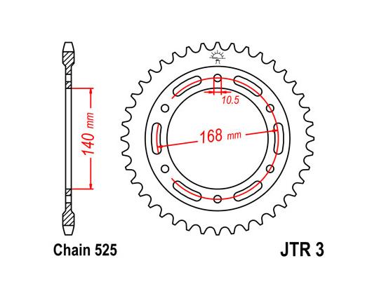 BMW F 800 GS 08 Sprocket Rear Less 1 Tooth - JT (Check Chain Length)