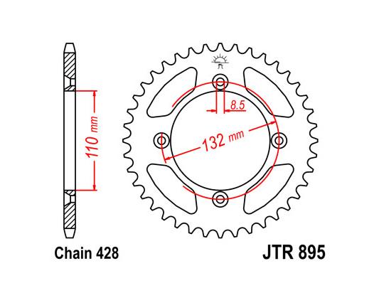 KTM SX 85 (Small Wheel) 13 Задня зірка JT