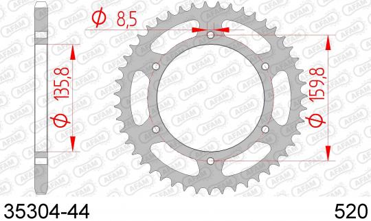 BMW F 650 GS (non ABS) Spoked Rim 04 Sprocket Rear Less 3 Tooth - Afam (Check Chain Length)