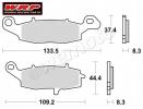 Suzuki DL 650 K7/K8 V-Strom 07-08 Pads Front WRP Supersport Sintered (F2) - Left