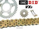 Suzuki DR 350 SER 94 DID VX3 Heavy Duty X-Ring Gold and Black Chain and Afam Sprocket Kit