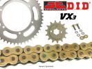 Ducati M600 Monster Dark 01 DID VX3 Heavy Duty X-Ring Gold and Black Chain and JT Sprocket Kit