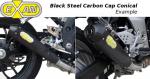 Suzuki GSXR 600 L1 11 Conical Carbon Cap Silencer - Stainless Steel Black