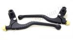 Universal Brake and Clutch Levers  Assembly Black Dog Leg, Mirror boss and Cable adjusters