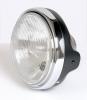 Headlight 7 inch, H4, Black, German E-mark