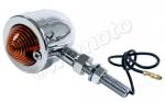 Bullet Light Chrome with Amber Lens & 1in Stem