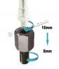 Adaptor Black 10mm Right Hand Internal Thread to 8mm Right Hand External Thread