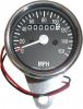 Speedo 160 MPH Black face with Chrome Body (60mm) with Rubber Mounted Bracket