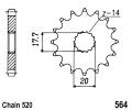 Yamaha WR 200 D/E/F 92-94 Pignon Moins 2 Dents