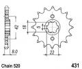Suzuki RM 250 A/B/C 76-78 Sprocket Front Less 2 Teeth