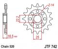 Ducati Monster 821 15 Tandwiel Voor 1 Tand Minder - JT (Controleer kettinglengte)
