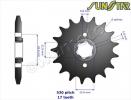 Yamaha YX 600 C-S,T Radian (US Market) 86-87 Pignon SunStar Plus 1 Dent