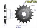 Honda CR 250 R5/R6/R7 05-07 Pignon SunStar Plus 1 Dent