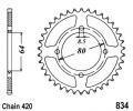Yamaha RD 50 MX 81-87 Couronne Moins 2 Dents - Acier