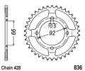 Yamaha RS 200 79-85 Sprocket Rear - Steel - Less 3 Teeth