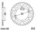 Suzuki TS 250 K/L/M 73-75 Couronne Plus 1 Dent - Acier