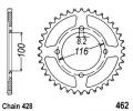 Kawasaki KX 80 B1/B2 79-80 Sprocket Rear - Steel
